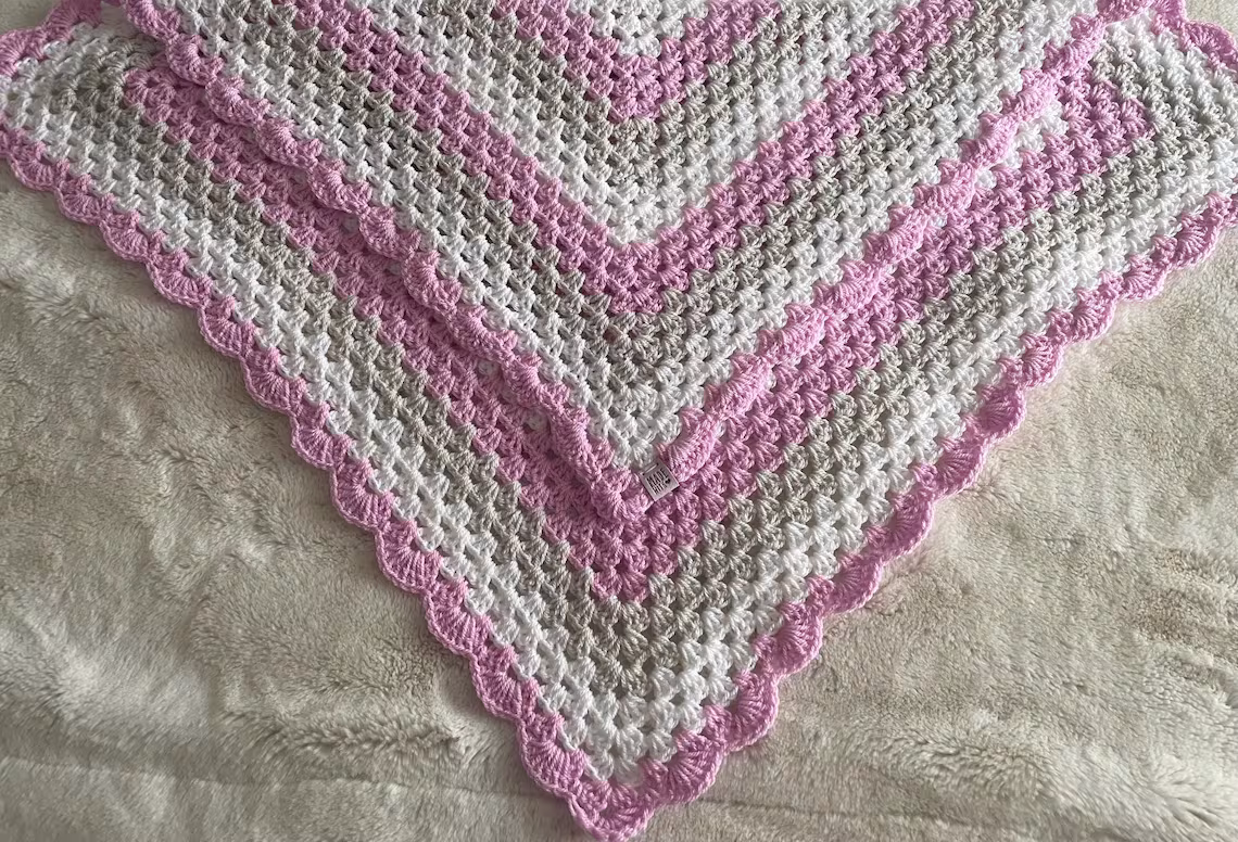 Crochet Pram Baby Blanket 4